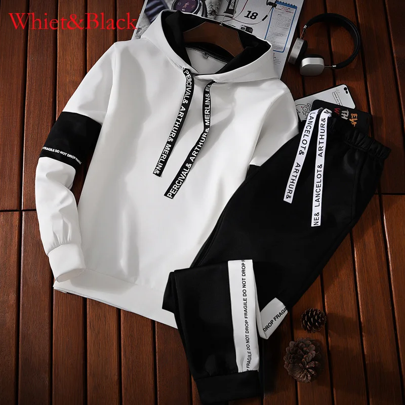 Neue Trend Männer Hoodie Sweatshirts Jogginghose Anzüge Männer Pullover Sport Jogging 2 Stück Outfits