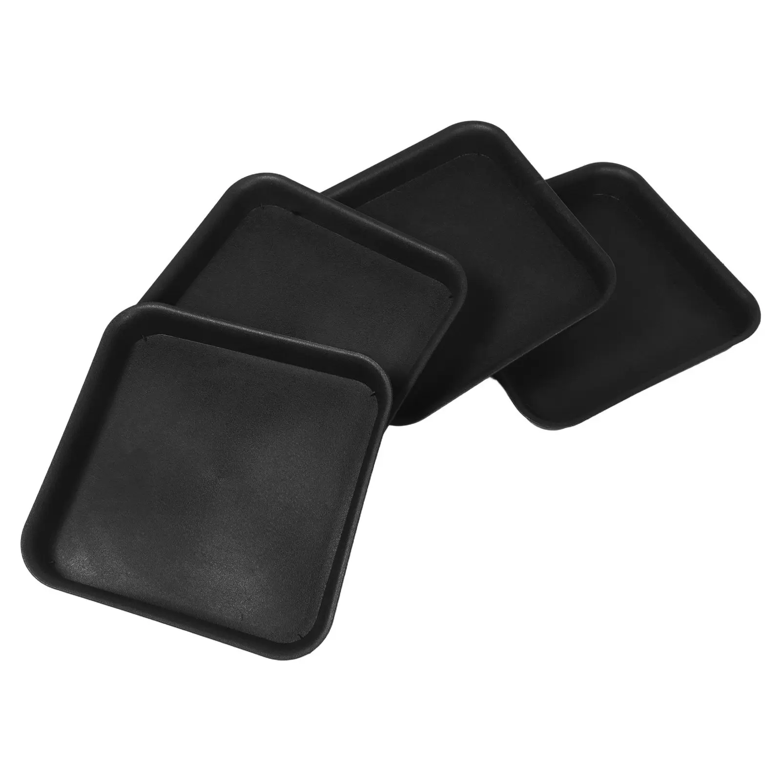 4Pcs Thickened Square Plant Saucer Tray Frosted Finish Plastic Drip Tray Planter Base Plate for Balcony Garden