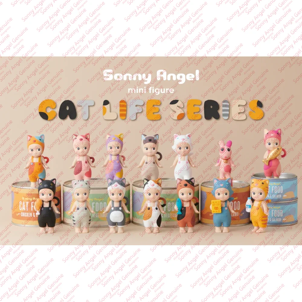 Sonny Angel Cat Life Series Blind Box Niedliche Anime-Charakter-Überraschungsbox Ratesack Schere Serie Name Spielzeug Mysteriöse Box GIF