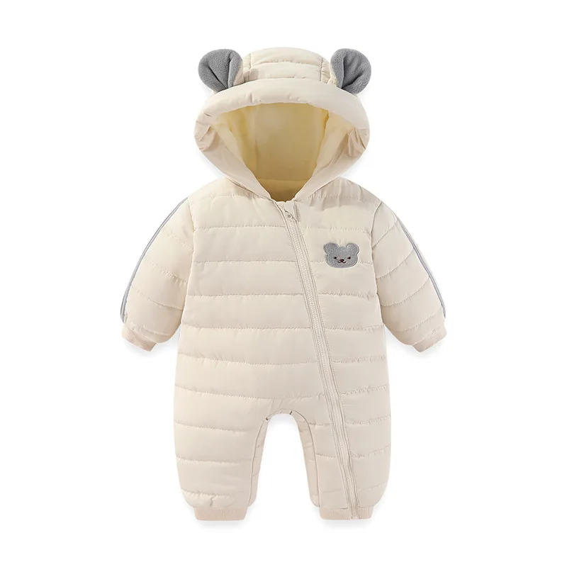 

Cute Baby Boys Girls Clothes Cotton Romper Thickened Long sleeves Crawling Suit Outdoor Winter Casual Hood Outer Wear Bodysuits