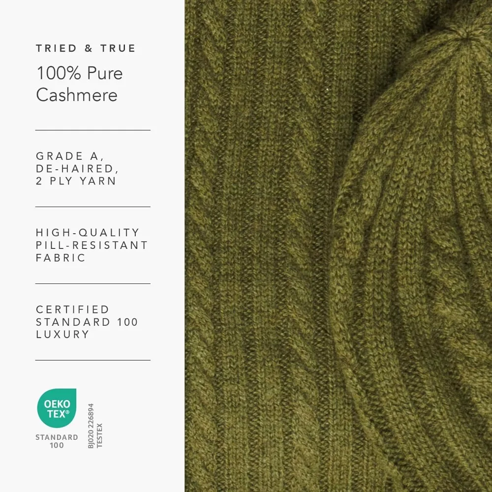 طقم قبعة وقفازات من الكشمير الخالص للنساء مع صندوق عرض أنيق #5