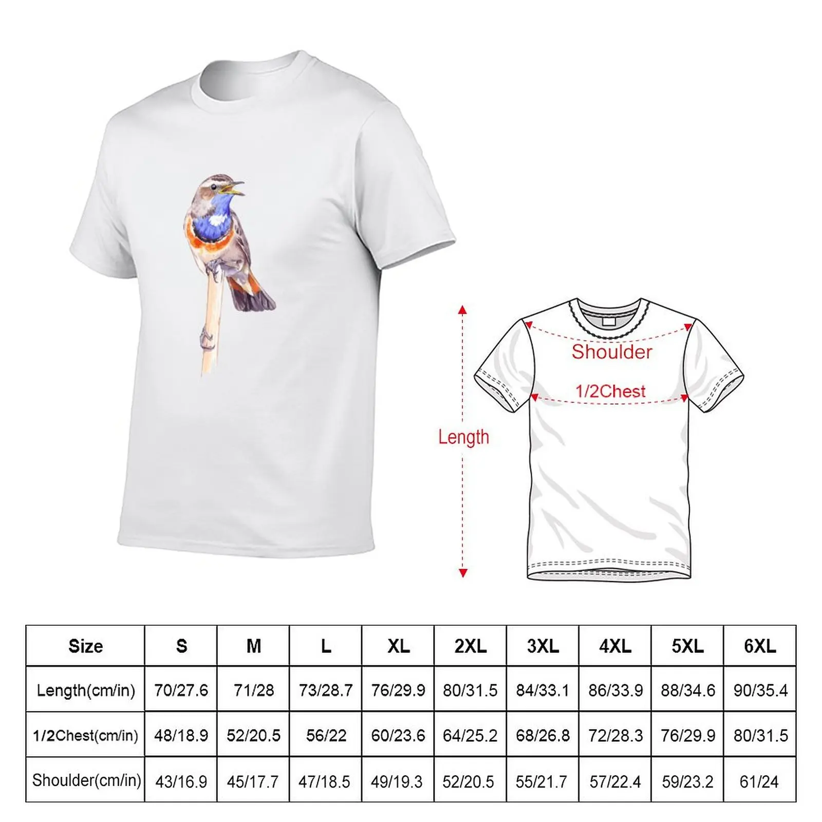 Bluethroat T-Shirt Anime t-shirt anime figures Blouse funny t shirts for men