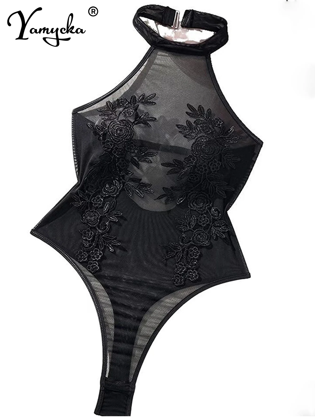 Sexy see through mesh lingerie bodysuit women summer beach one pieces romper jumpsuit woman clothing club party outfit bodysuits
