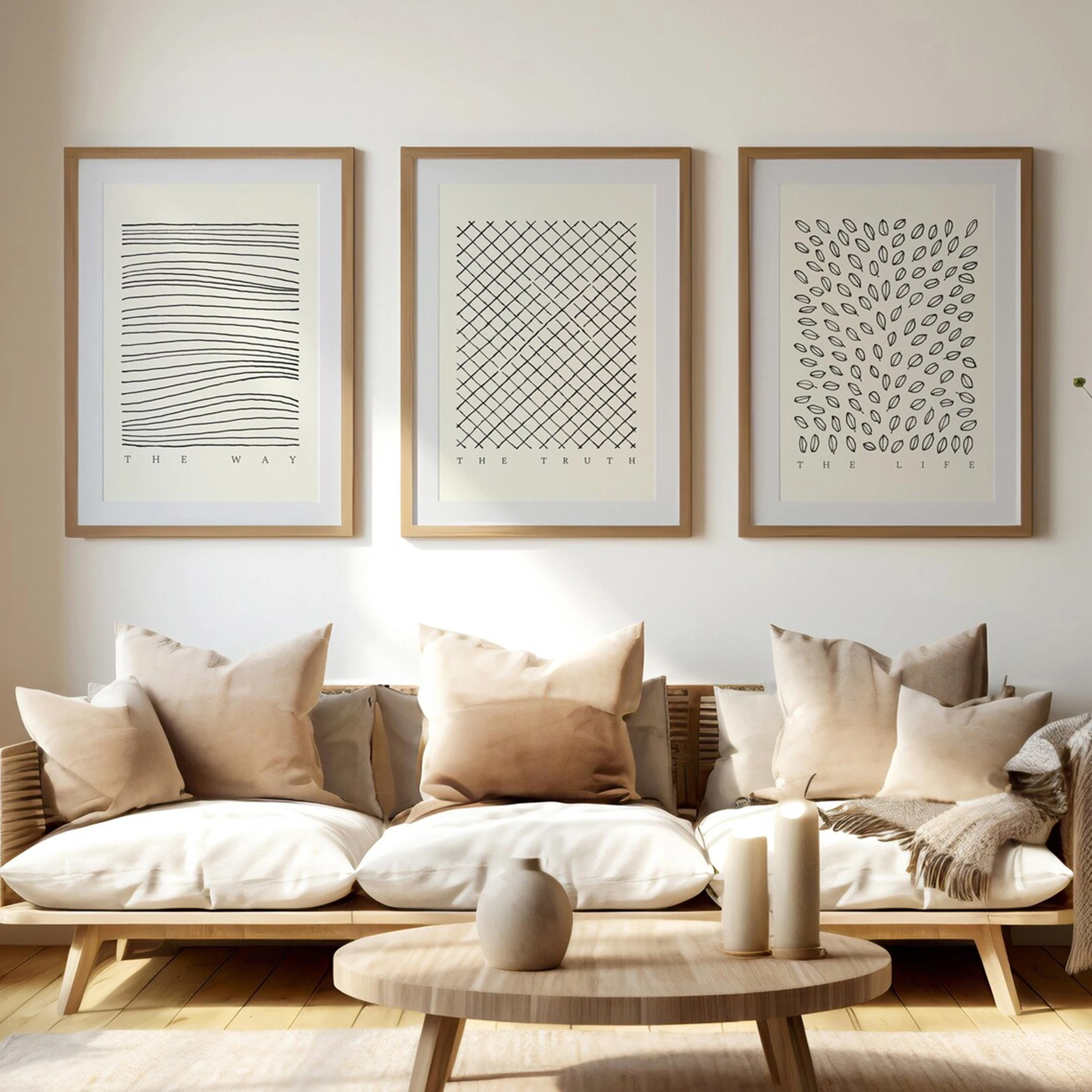 Impression sur toile de citations chrétiennes modernes « Le Chemin, la Vérité, la Vie », art mural, peinture sur toile, affiche, image pour décoration de salon et de maison