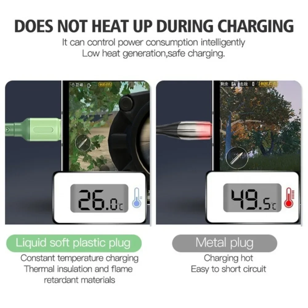 كابل USB من السيليكون السائل للشحن السريع كابل مزامنة البيانات 3A لأطوال Micro USB Type-C 1m 2m 3m