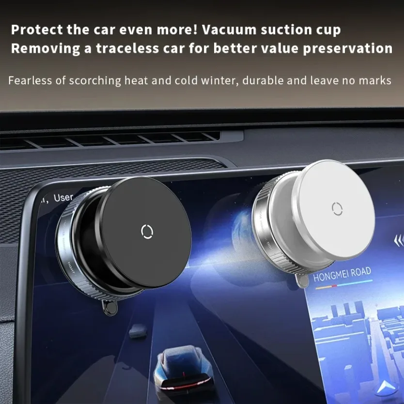 

Car Phone Holder Vacuum Adsorption 360° Rotation Double Layer Magnetic Super Strong Suction Bracket for iPhone Samsung Xiaomi