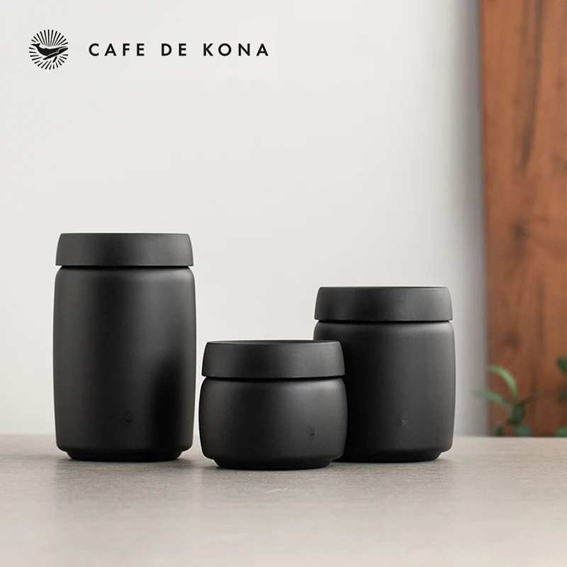 CAFE DE KONA Stainless steel vacuum sealed tank coffee storage cans coffee stainless steel container airtight coffee box