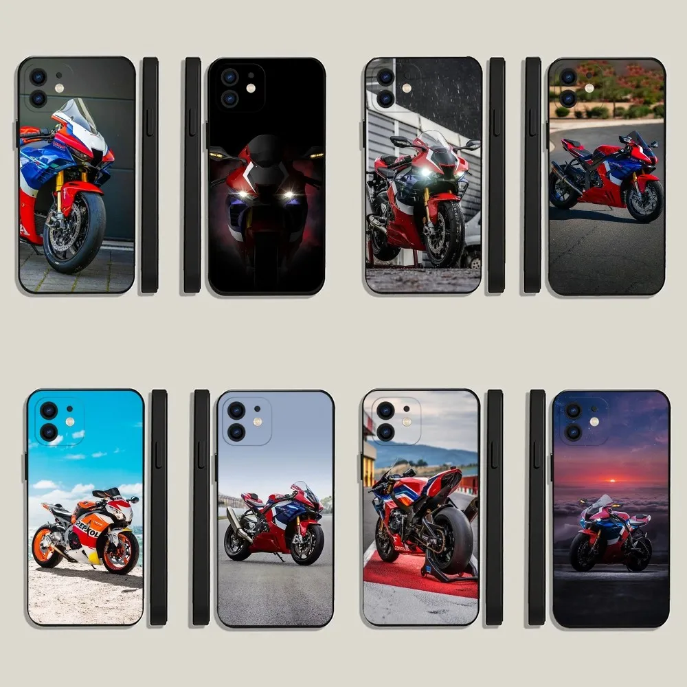 H-honda cbr 1000rr Phone Case For iPhone 15,14,13,12,11,Plus,Pro Max,XS,X,XR,SE,Mini,8,7 Soft Silicone Black Cover