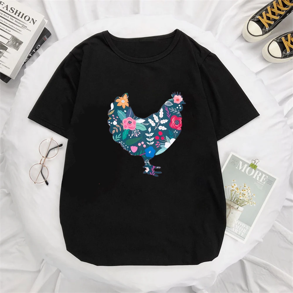 Chicken Shirt Women Cute Farm T Shirts Mom Country Causal  Sleeve O-neck Modal Factory Delivery Funny Tshits Unique Breathable