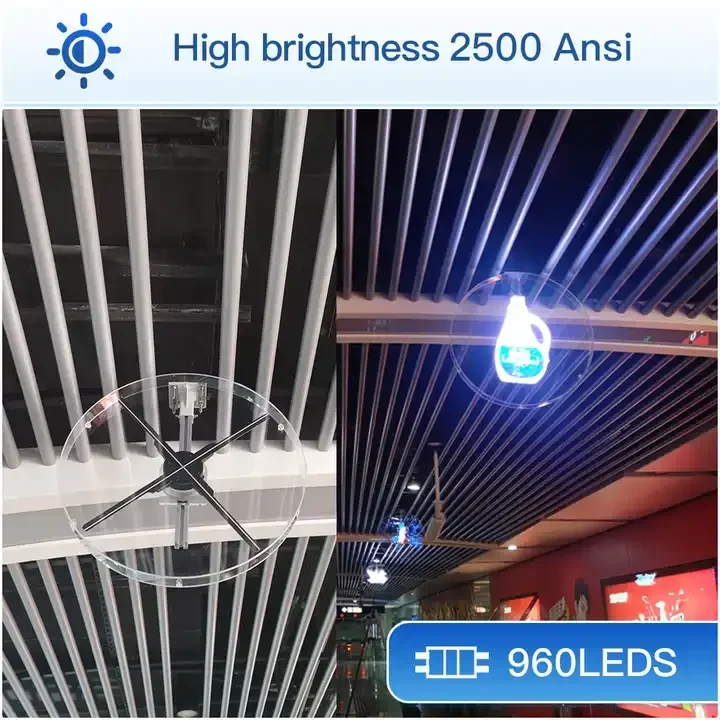 3D Holographic Advertising Equipment Splicing Led Fan Video Wall Hologram Projector 3D Hologram Fan