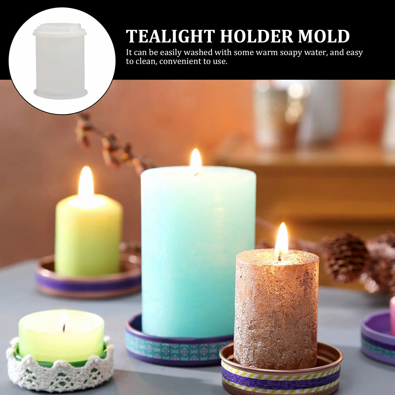 

1Set Eco Friendly Silicone Candleholder Mold for DIY Wax Resin Casting Durable and Not Easily Damaged DIY Supplies