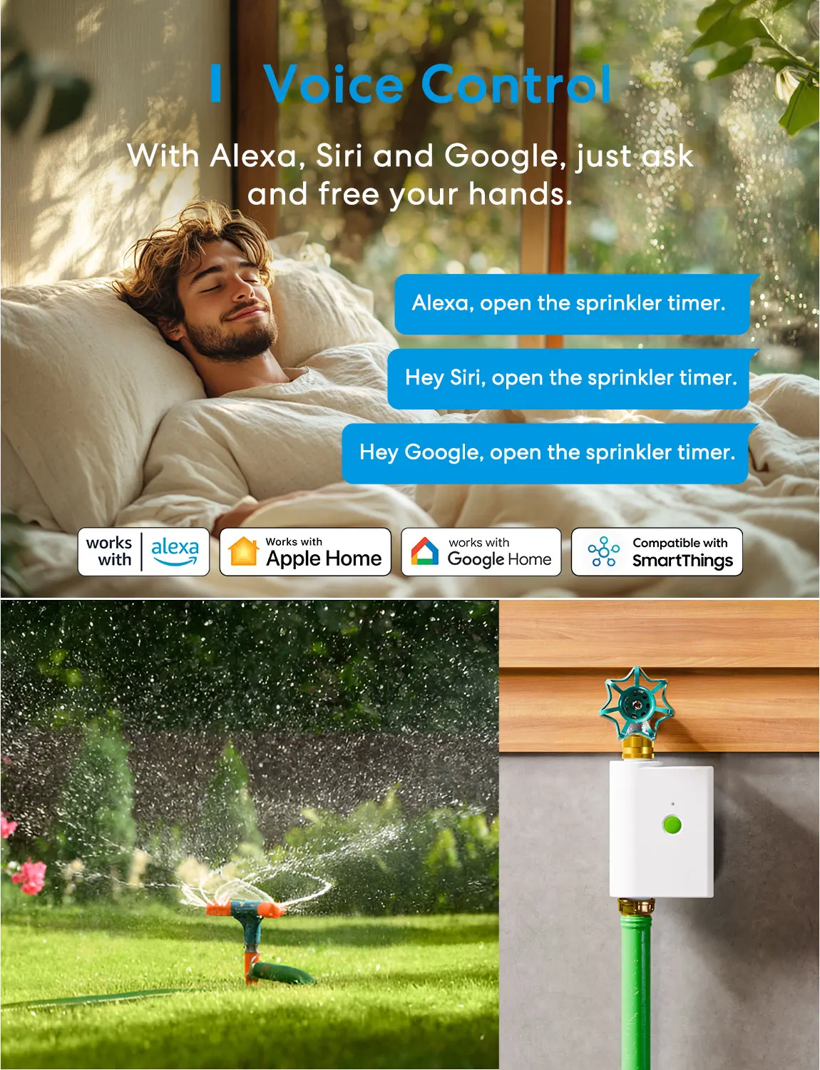 Meross Smart EU-Version Sprinkler-Timer, WLAN-Schlauch-Wasserhahn-Timer mit Messing mit Tracking- und Warnfunktion – Detail 6