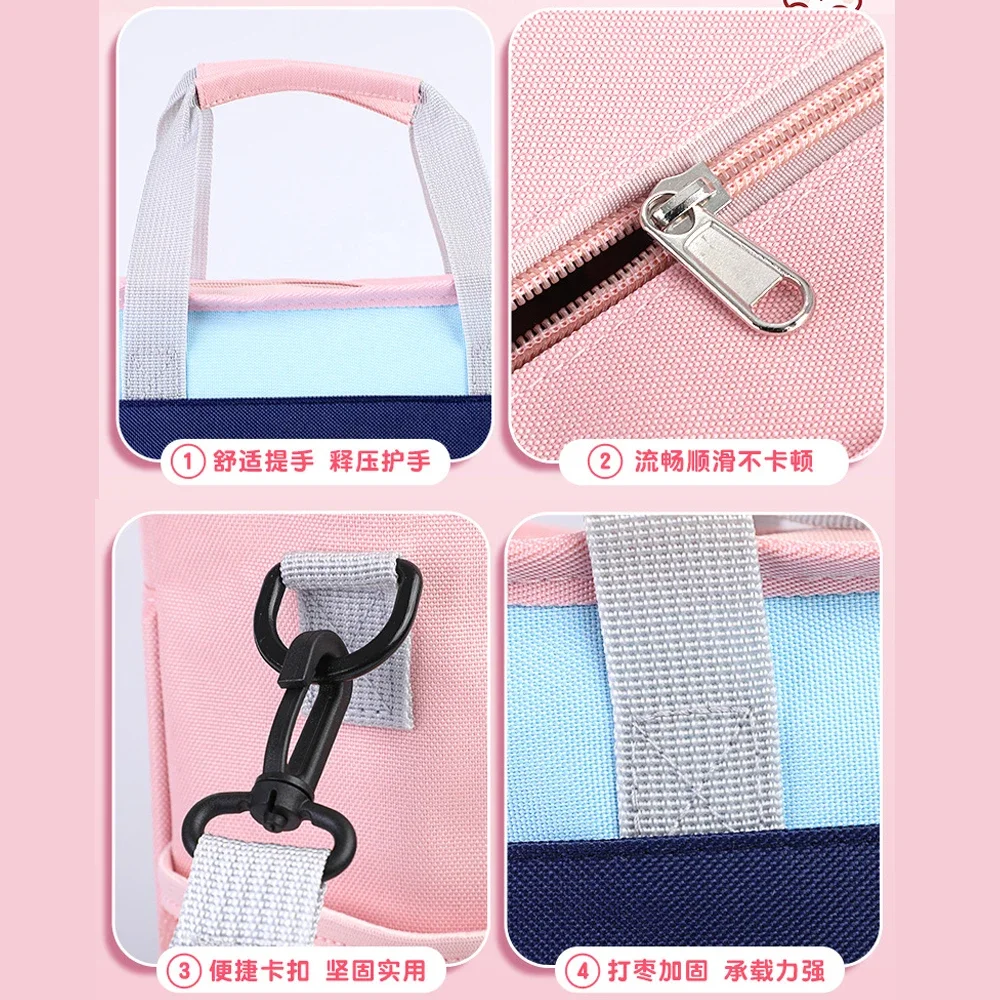 Bolsa de livro de lona para meninos e meninas, bolsa de maquiagem com um ombro, pode ser ombro duplo, bolsa crossbody de desenho animado