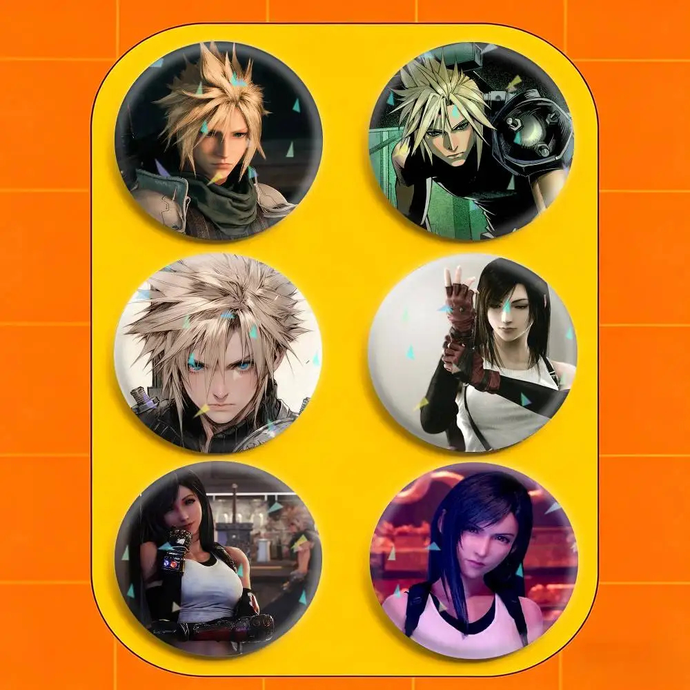 

Games Figure Tifa Cloud Strife 32/44/58mm Handmade Pins Round Brooch Badge Backpacks Clothes Jewelry Gifts