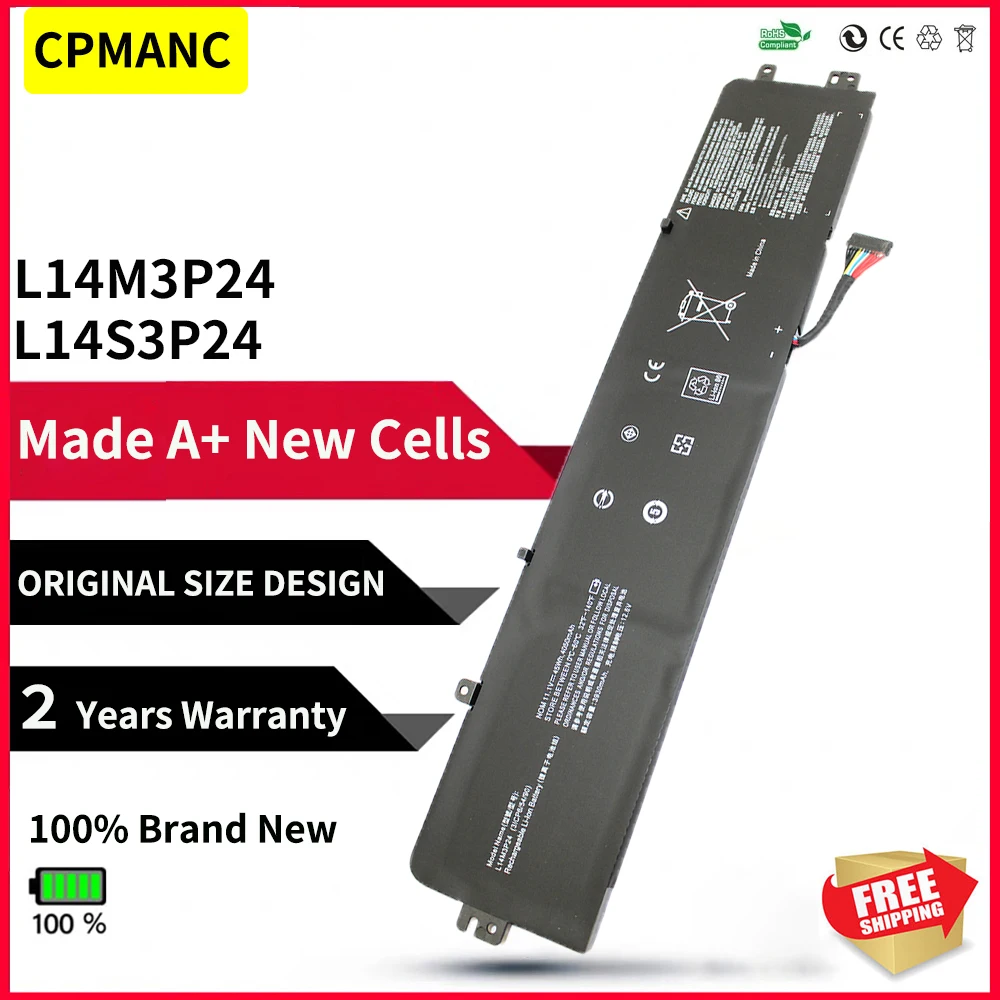 Cpmanc-Lenovo,lenovo ideapad,xiaoxin 700,r720,Y700-14ISK, Y520-15IKB, Y720-14ISK, Y720-14ISK,l14s3p24,l16m3p24,11.1v,45wh用のラップトップバッテリー