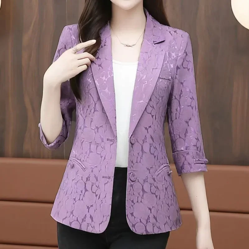 2024 Summer New National Slimming Fashion Single-breasted All-Match Suit Coat Tops New Chinese Zen Blazer Jacket Women Outwear