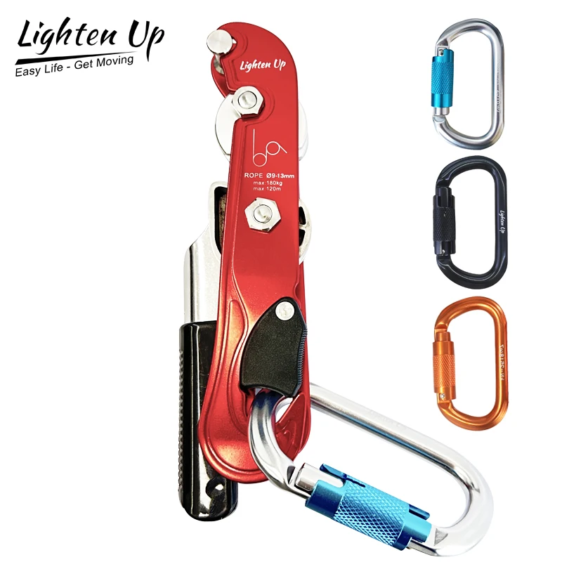 Climbing Down Descender 25kn Carabiner Climbing Stop Rock Descent Device Downhill Rappelling Handle-Control Rock Climbing Equip