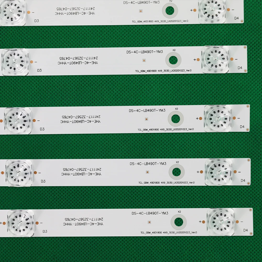 

9pcs LED Backllight strip 4lamp TCL_ODM_49D1800 4X9_3030 49HR332M04A3 V3 4C-LB490T-HR2 for Hita chi 49R80