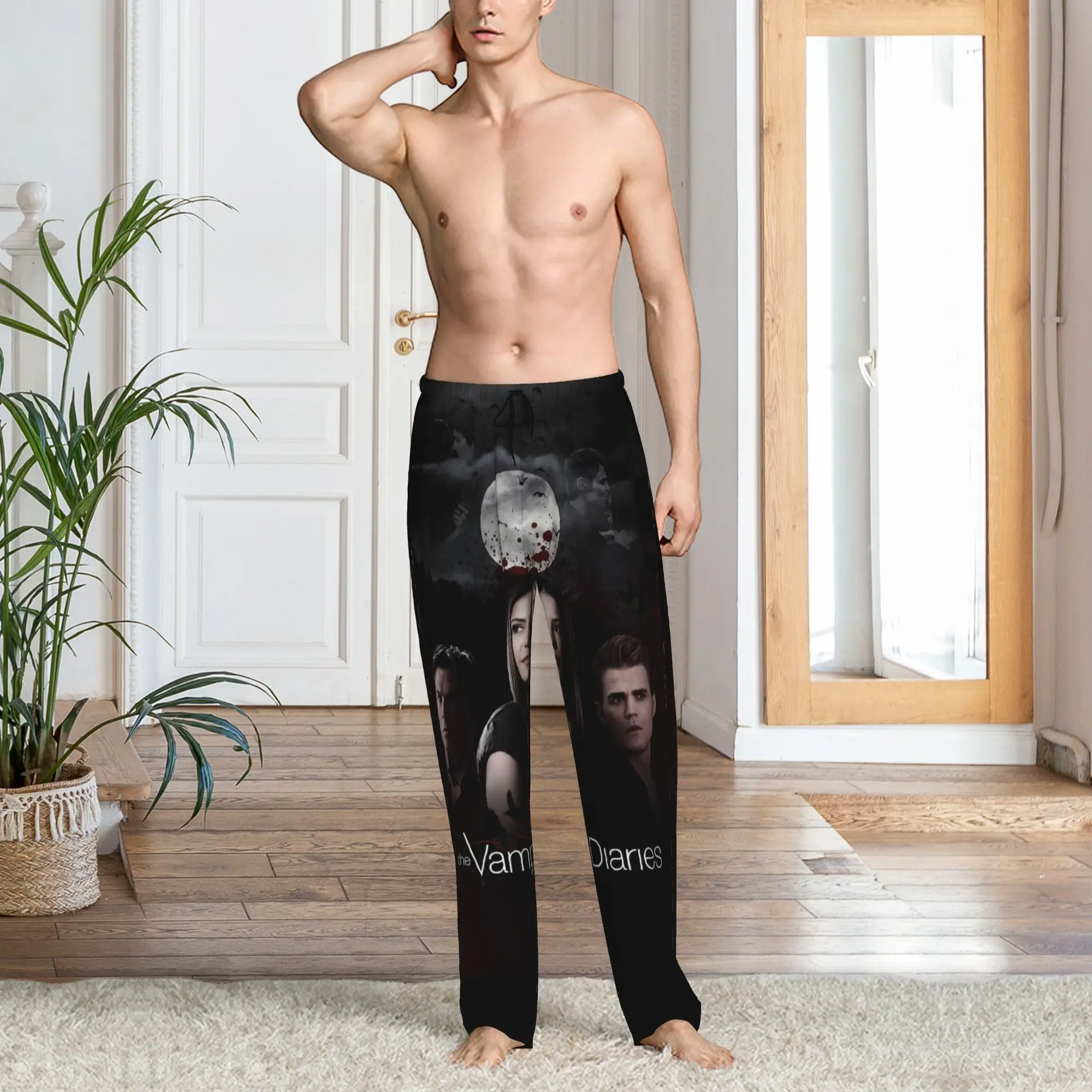 Custom The Vampire Diaries Pajama Pants Sleepwear for Men Elastic Waistband  Sleep Lounge Bottoms with Pockets - view 6