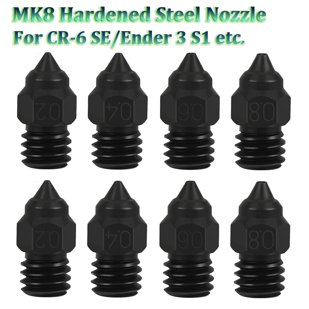 

1/2pcs MK8 Nozzle Ender-3 S1 CR6 SE Hardended Steel Nozzles For CR-6 SE CR5 PRO Ender 3 S1 Pro CR10 V2 Ender 5 3D Printer Parts