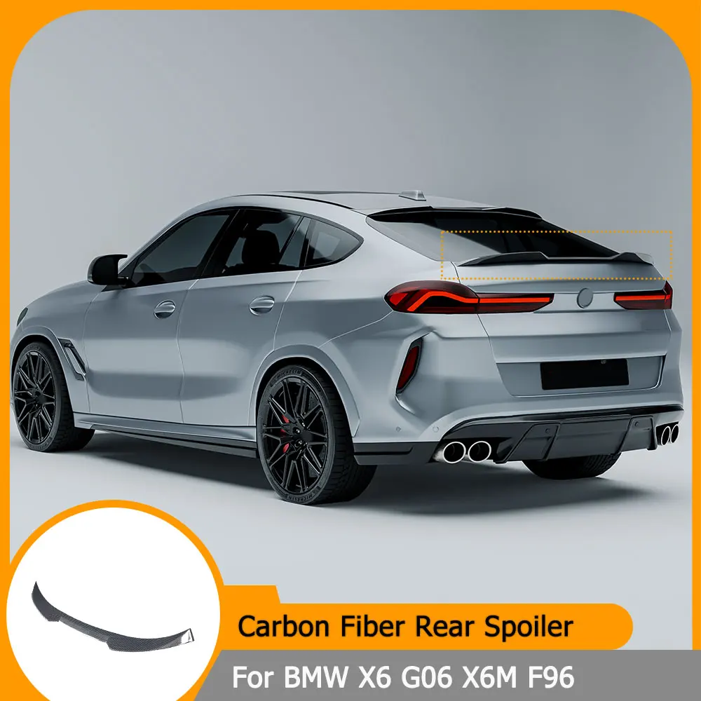 

Rear Trunk Lid Car Spoiler For BMW X6 G06 X6M F96 2020-2024 Carbon Fiber Tail Wing Middle Spoiler