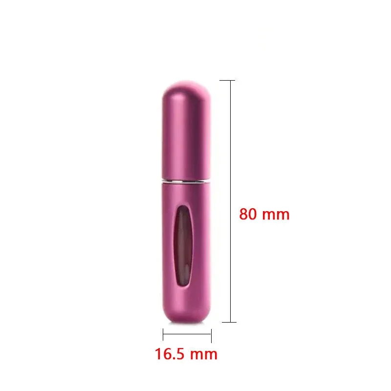 5 Multi Color Aluminum Mini Perfume Bottle with Spray Pump Portable Empty Refillable Atomizer Bottle for Travel Essential