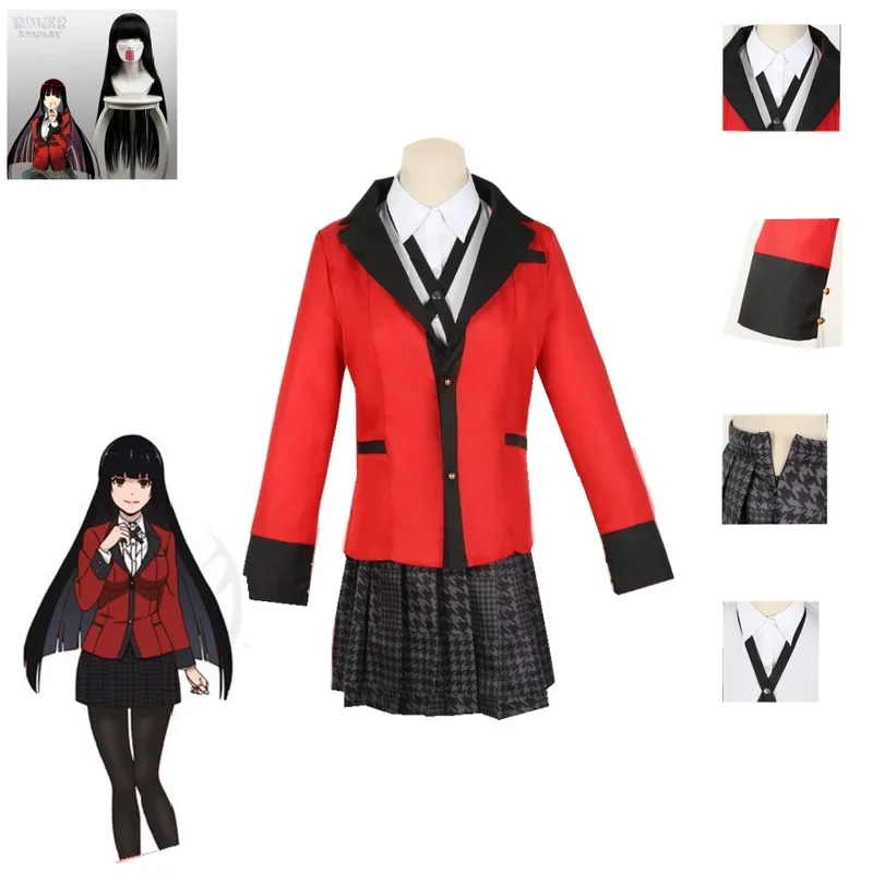 Anime Meari Saotome Kakegurui Jabami Yumeko Compulsive Gambler School Uniforms Set  Cosplay Costumes School Girls JK Uniform