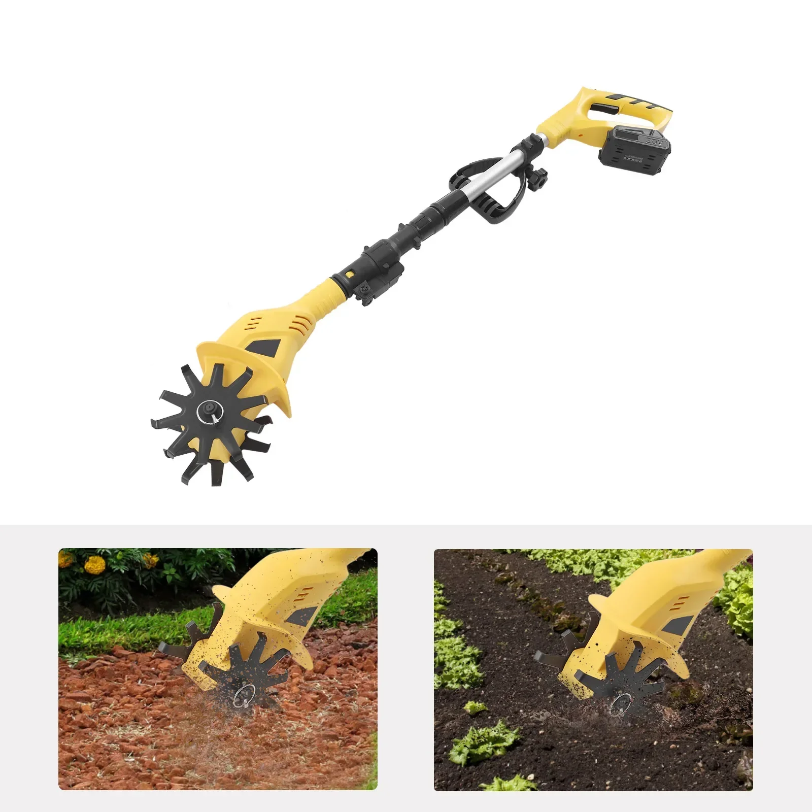 Cordless Tiller Cultivator Environmental-Friendly Electric Tiller for Turning The Soil and Opening Furrows