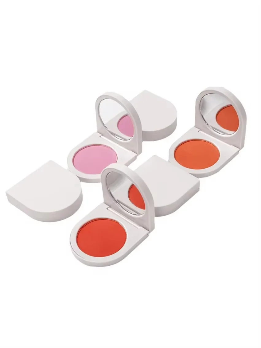 Custom 8 Colors White Container Blush Powder Long-lasting SilKy Texture Easy To Wear Face Cheek Blusher Cosmetics Makeup Bulk