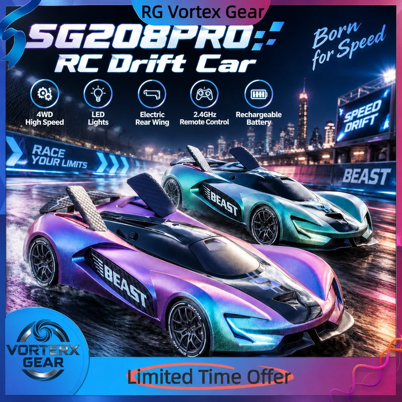 【In Stock】Hot High-Speed Car Sg208pro Simulation Four-Wheel Drive Drift Light Photoelectric Tail Small Remote Control Racing Toy