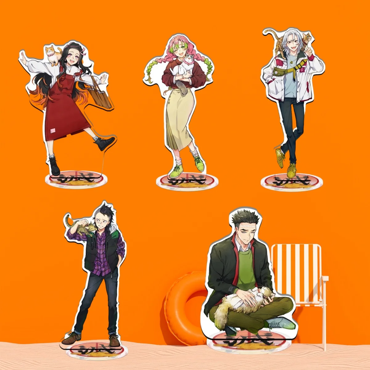 

Demon Slayer Acrylic Stand 15cm - Kamado Tanjirou & Hashibira Inosuke Exquisite Desk Decor Fan Christmas Gift