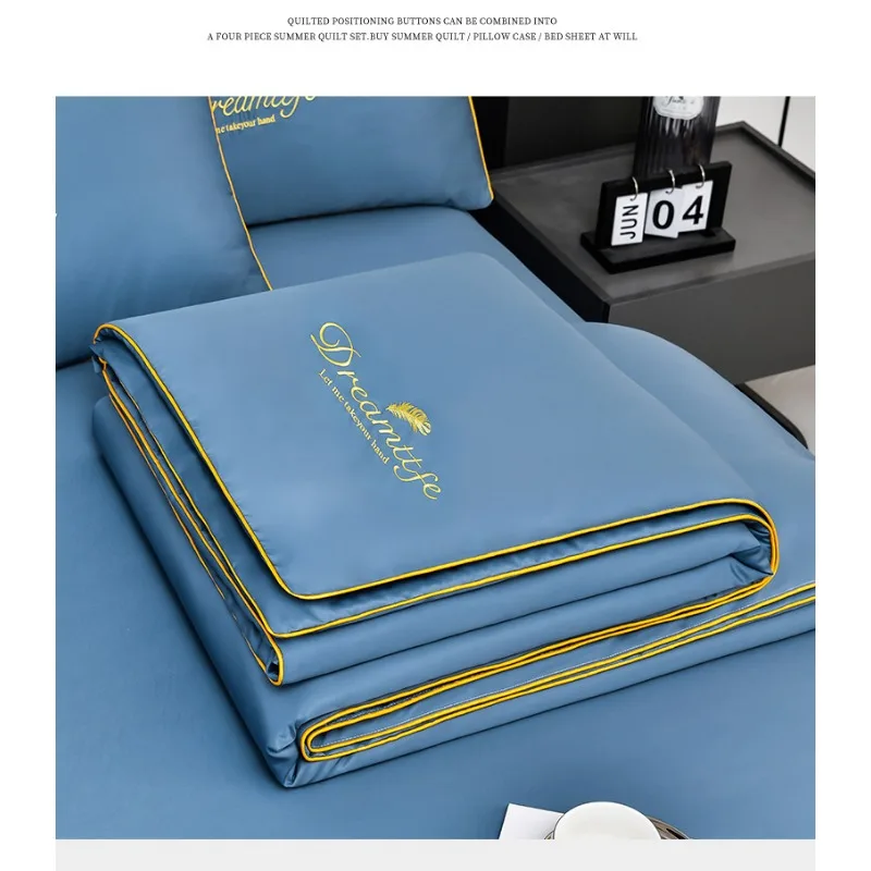 200*230cm Ice Silk Summer Comforter Set for Bed Air Conditioner Nap Blanket/Quilt Super Silky Soft Set of Summer Lycel fiber