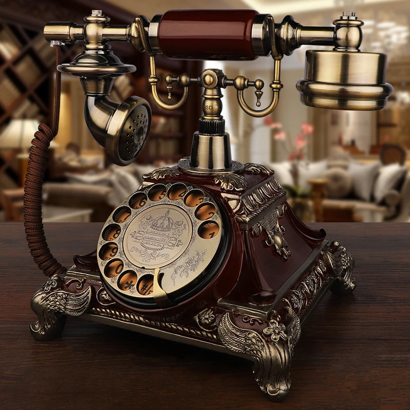 Retro Landline Telephones Wired Home Rotary Dial Classic European Style Nostalgic Old Fixed Vintage Phones