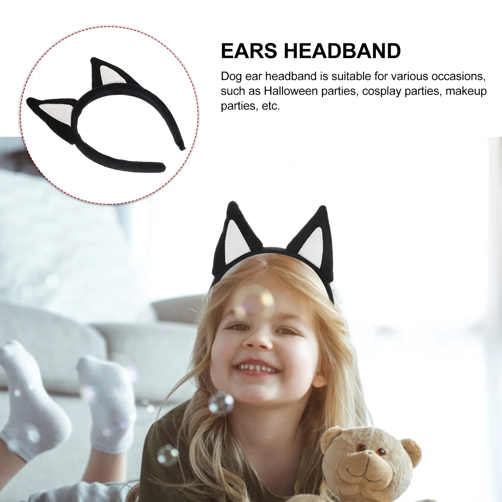 

Shepherd Dog Ears Headband Fabric Costume Accessories Blue Yellow Halloween Cosplay Party Adult Headbands