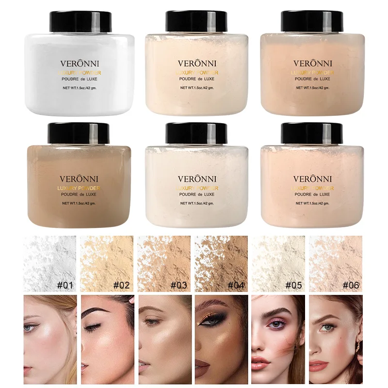 6 color Luxury banana powder Face Foundation cosmetics Banana Powder Bottles Oil-Control Loose Powder Beauty Make Up for women