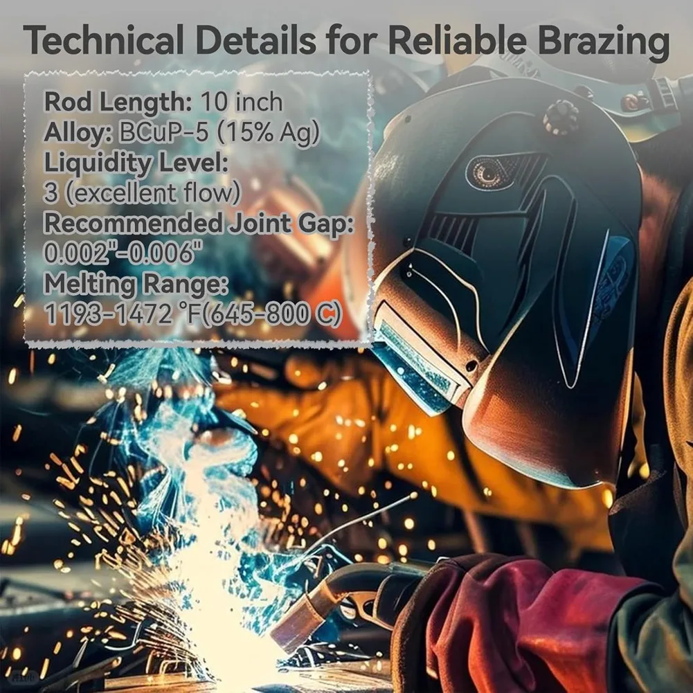 JHD Alloy For Refrigerator Hvac And Cold Forging Rods, Silver Brazing Rods, 42 PCS, Alloy Phosphor Copper Flat Welding
