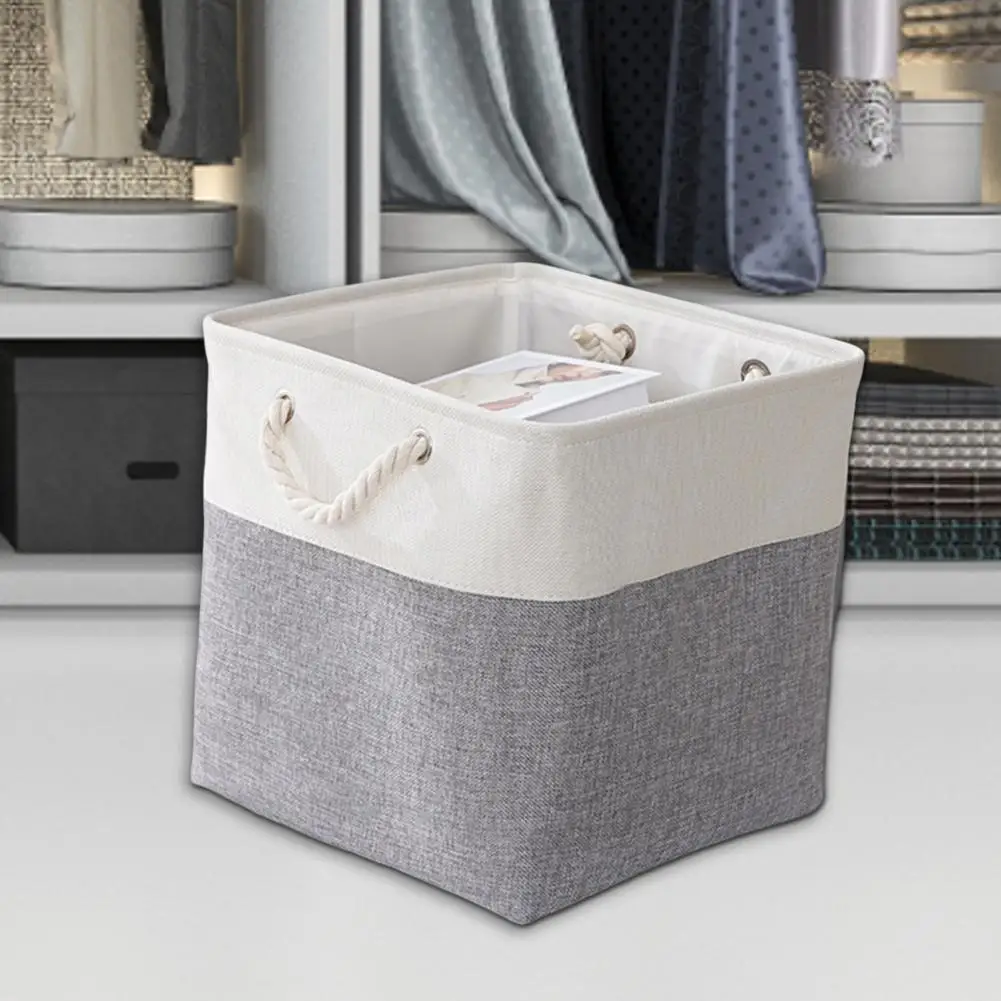 1pc Nordic Flax Storage Basket Living Room Tea Table Black Gray Sundries Storage Basket Cloth Felt Storage Box Bedroom Socks