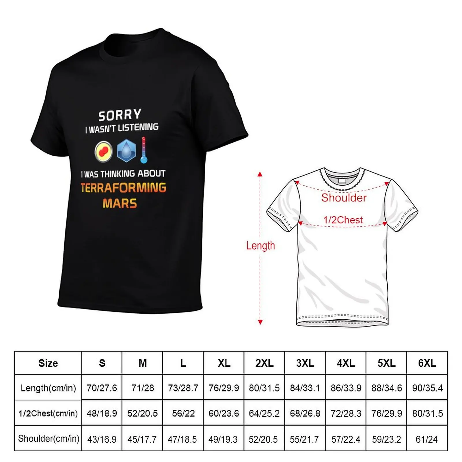 Focused Terraforming Mars Player T-Shirt Minimalist Graphic Tee Shirt