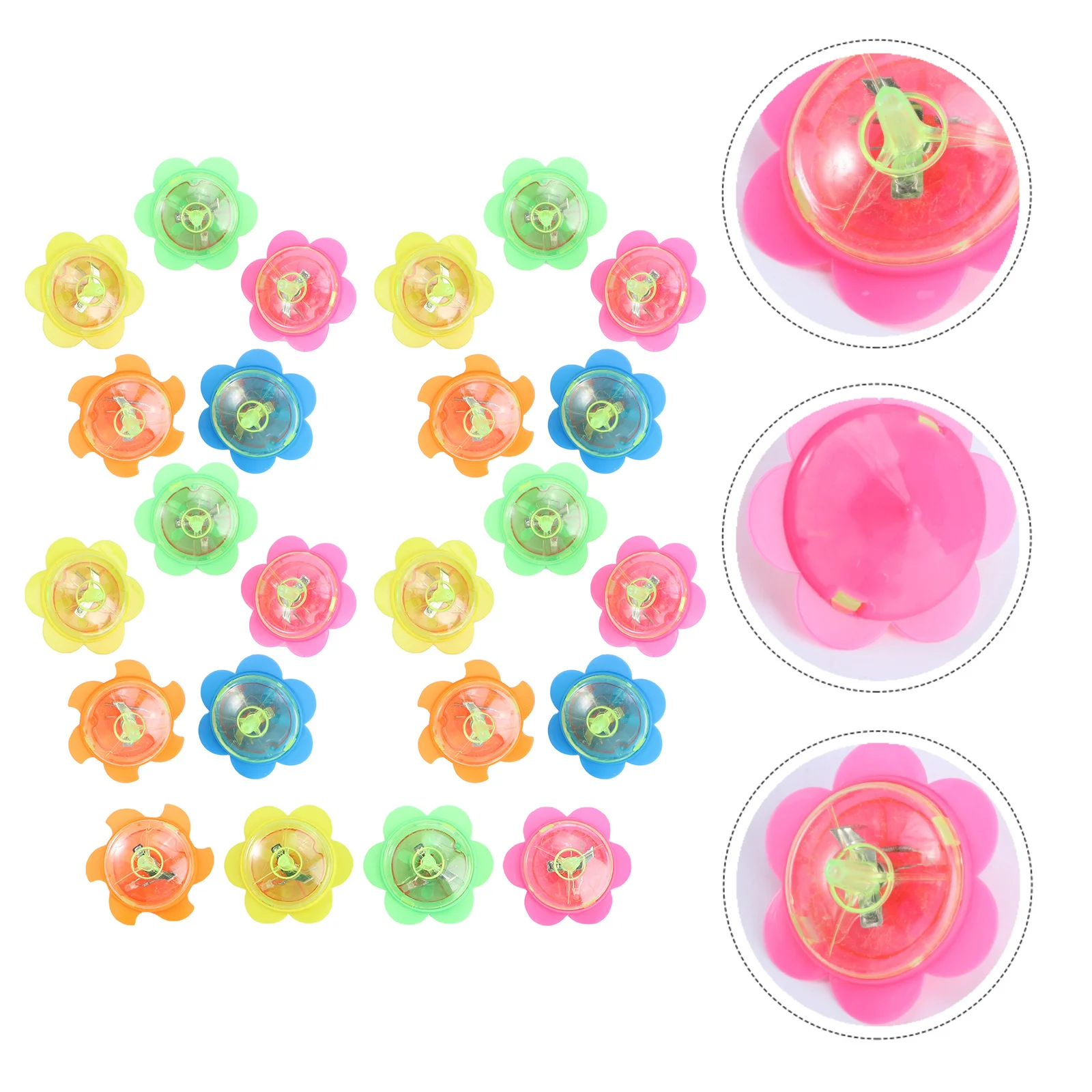 24 pezzi mini lampeggiante peg-top top in plastica filatura gioco cognitivo casuale bomboniera di compleanno top in plastica lampeggiante peg-top