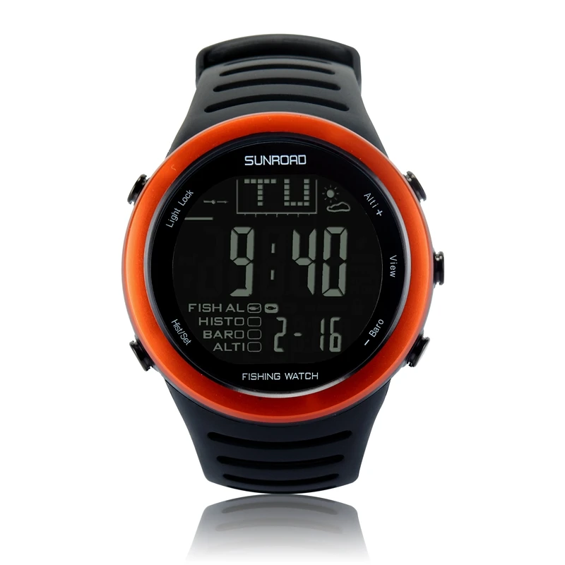 SUNROAD FR720 Digital Fishing Watches Sports Barometer Wristwatch Waterproof Altimeter Stopwatch Hiking Swmming Weather Forecast