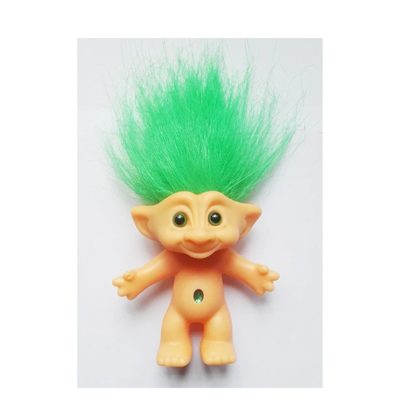 Indian Ugly Baby PVC Retro Troll Doll after 80 Nostalgia Doll 10cm Long Hair Magic Hair Fairy Toy Home Furnishing Pieces