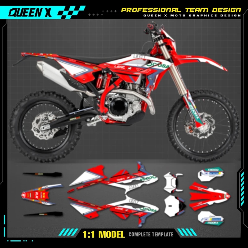 QUEEN X MOTO Motorcycle Team Graphics Decal & Sticker Kit For BETA RR 2023 2024 2025 BETA RR ENDURO 006