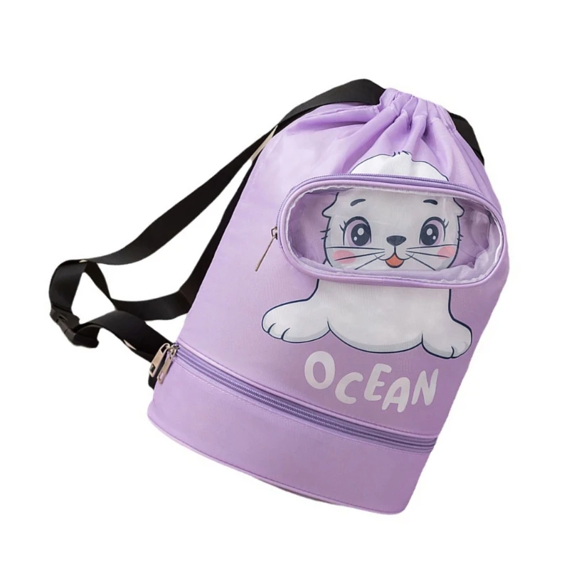 Large Capacity Swimming Backpack Cartoon Childrens Beach Bag for Boy Girl