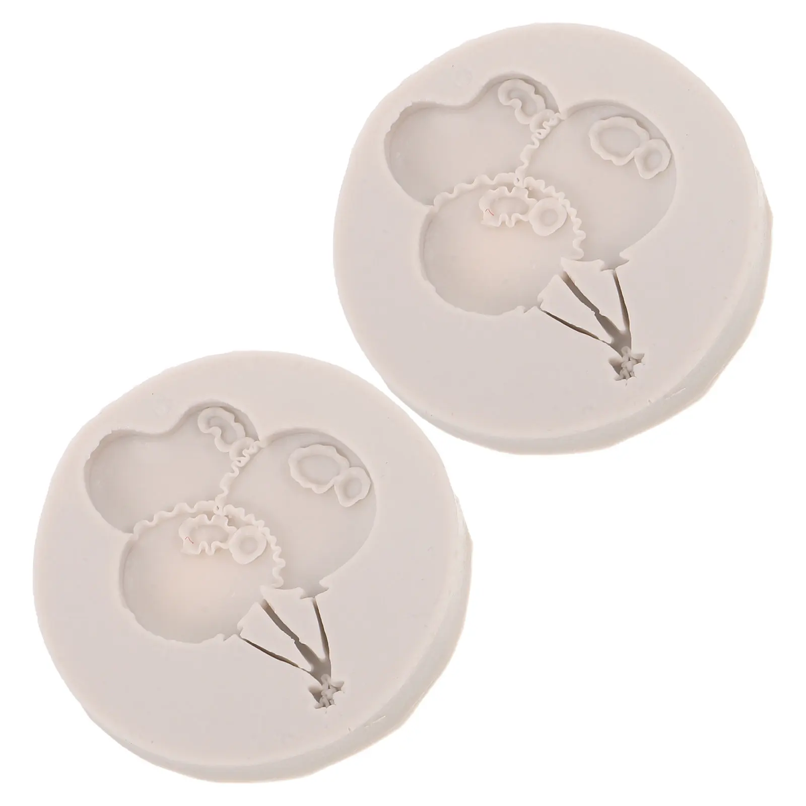 2Pcs Heart Balloon Silicone Mold Romantic Fondant Cake Decor Valentine's Day Wedding Cupcake Topper Chocolate Candy Dessert