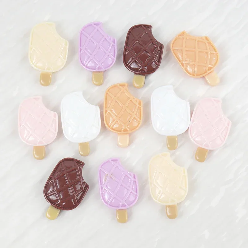 10/100Pcs Simulation Ice Cream Popsicle Flat Back Resin Scrapbooking DIY Resin Craft Jewelry Phone Decor Decoration Accessories