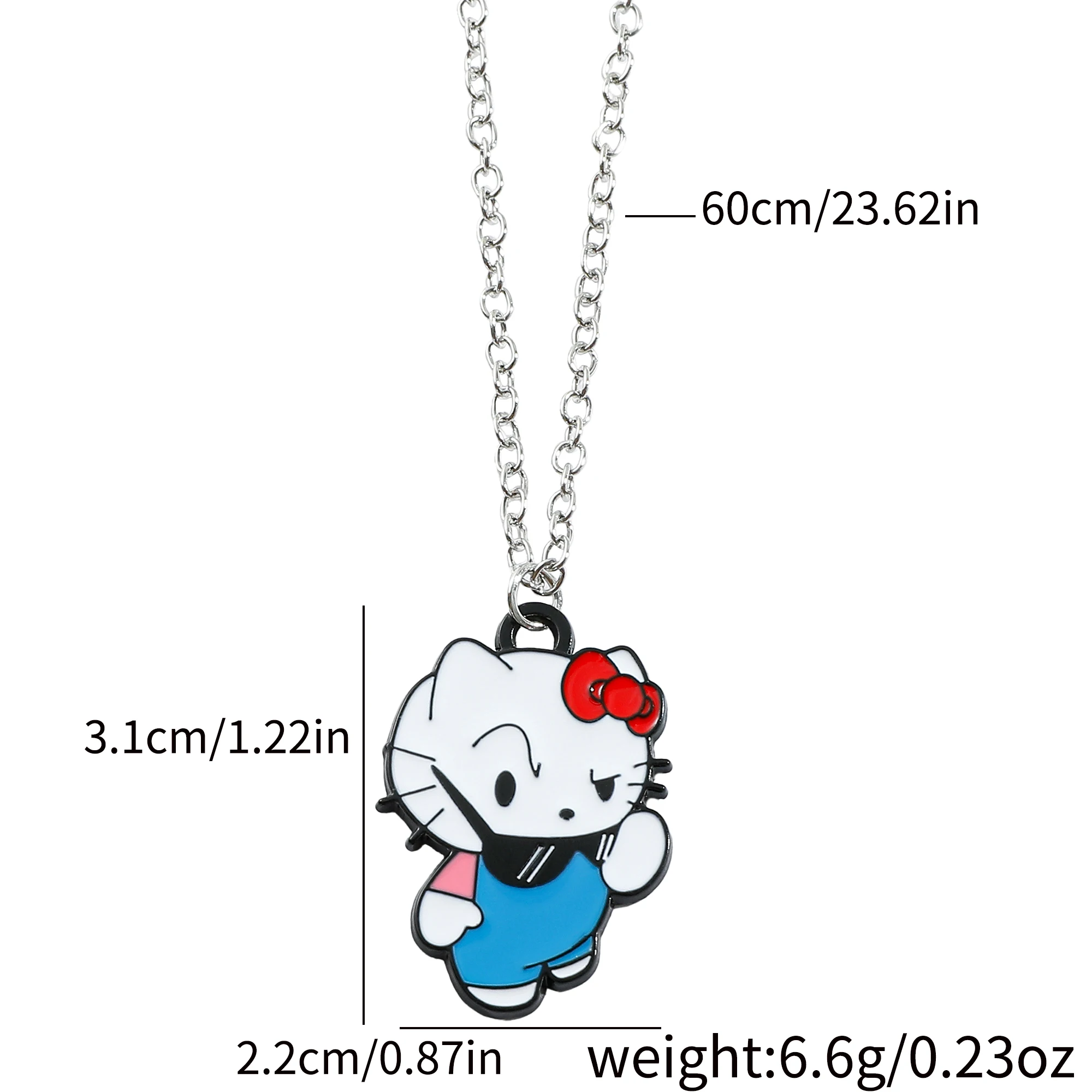 Kawaii Hello Kitty Cartoon Necklace for Girls, Neck Chain, Personalised, Cool, Handsome Style, Gifts