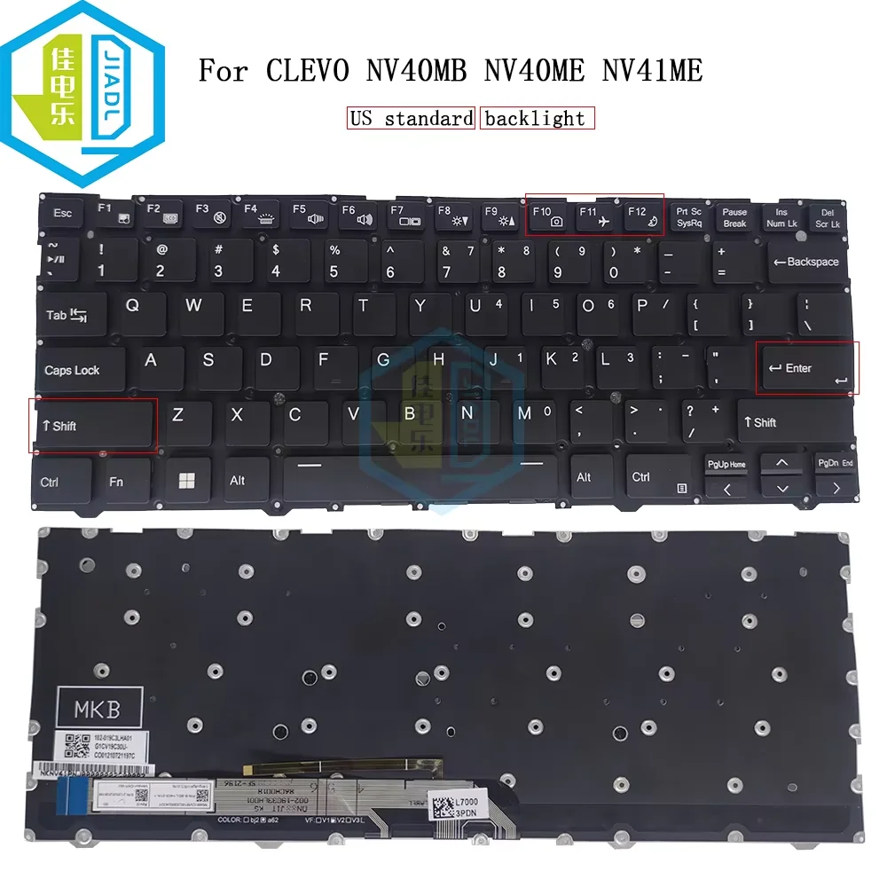 Brand new US English Keyboard For Clevo NV40 NV41 NV40MB NV40ME NV41ME Notebook PC Keyboards New 6-80-L1403-01A-1