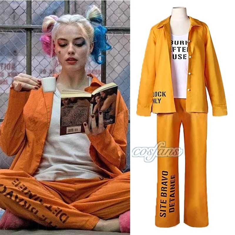 

Quinzel Cosplay Costumes Prison Uniform Anime Suicide Female Squad Quinn Halloween Carnival Party Dressing For Women
