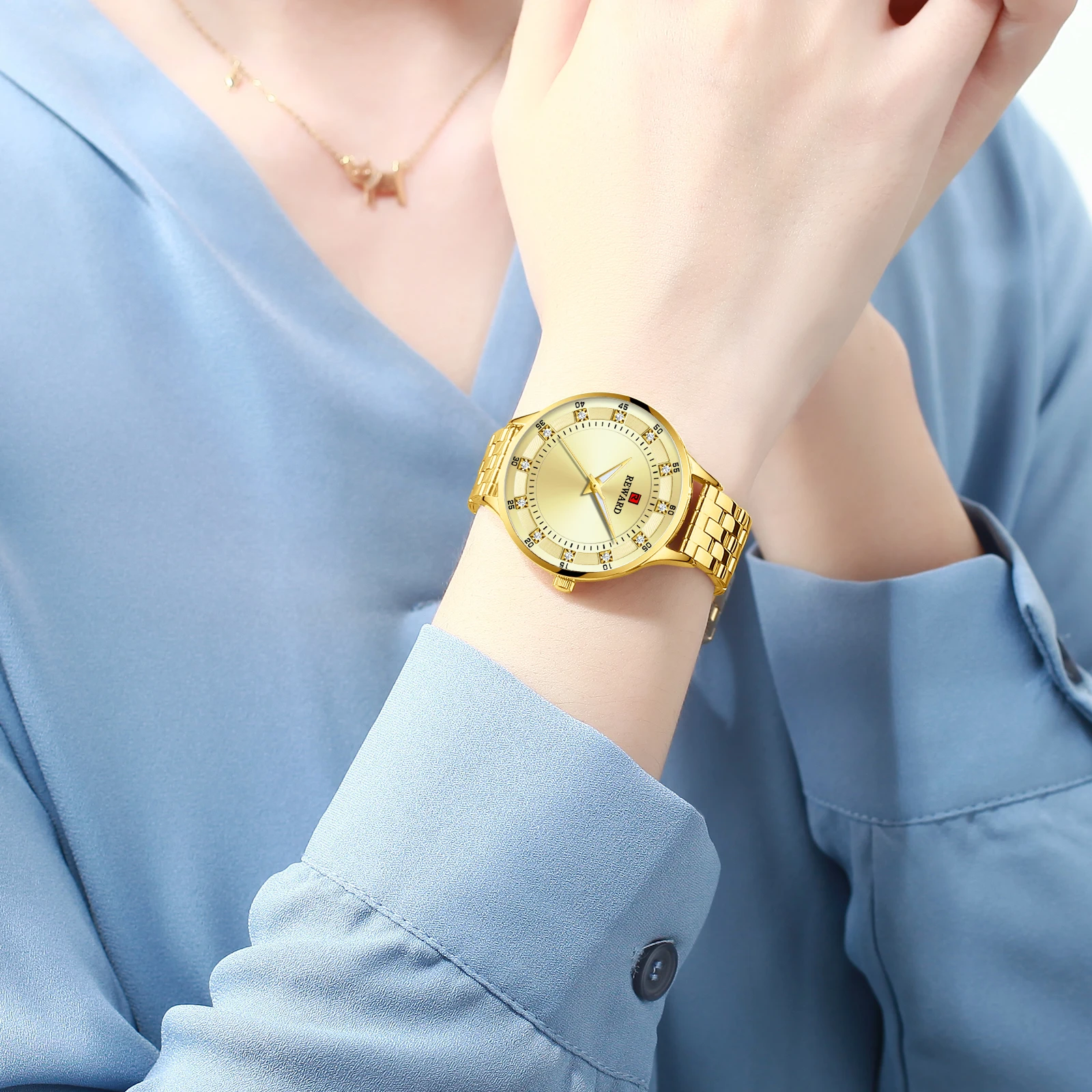 REWARD Mode Vrouwen Horloge Luxe Waterdicht Quartz Horloges Uurwerk Roestvrij Staal Horloges Voor Vrouwen