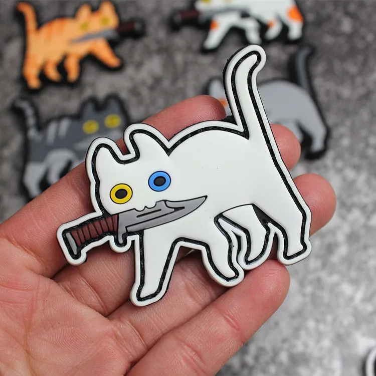 Nightglow Cat Personalized Creative Arm Badge Hook and Loop Patch Warlock Seal PVC Adhesive Seal Clothing Decoration Accessories